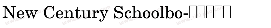 New Century Schoolbo字体转换